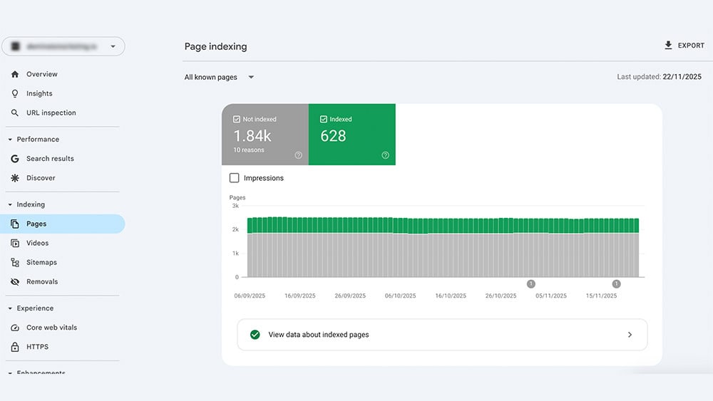 Google Search Console Page Indexing Report