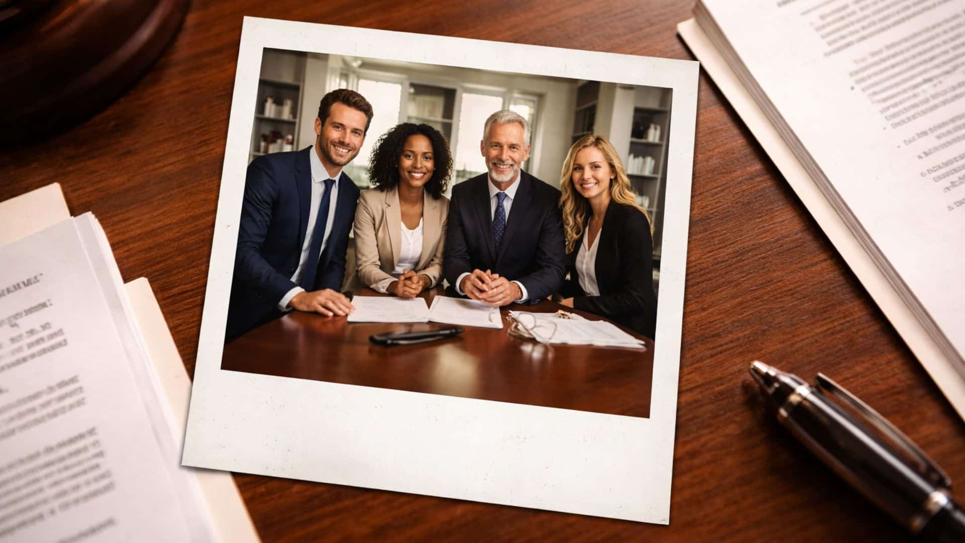 A Polaroid photo of personal injury lawyers, symbolizing an SEO optimized image.