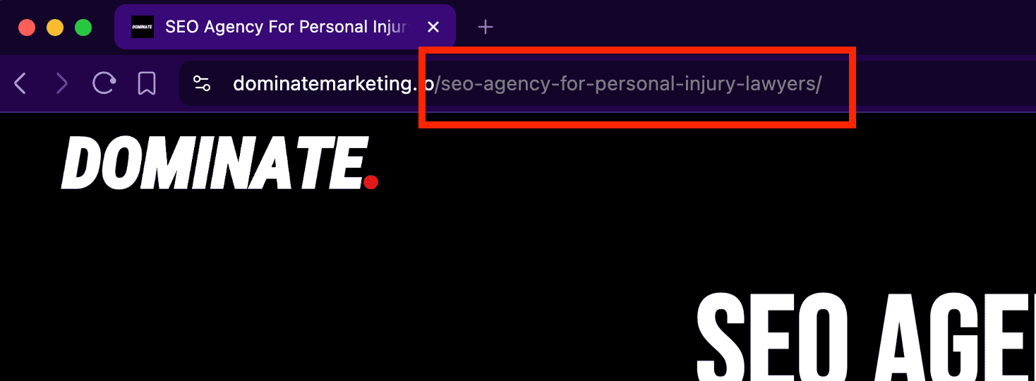 An example of a URL